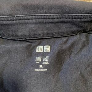 Blue Uniqlo Pique Short-Sleeve Button Up Polo Shirt